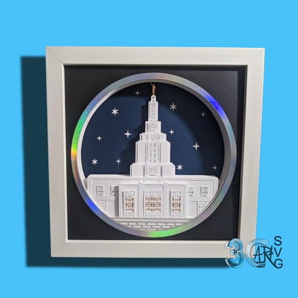 Idaho Falls LDS Temple 3D Shadow Box