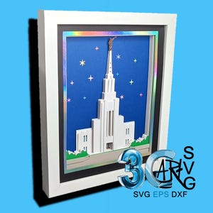 Twin Falls Idaho LDS Tempel 3D Schattenbox