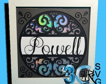 Name Scroll Work Shadow Box