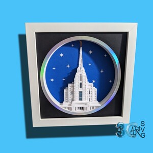 Rexburg Idaho LDS Temple 3D Shadow Box