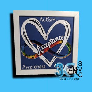 Autism Acceptance 3D Shadow Box