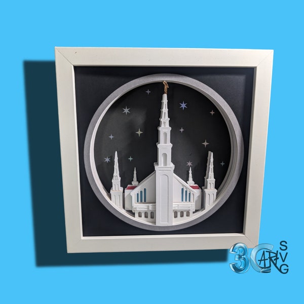 Lima Peru LDS 3D Temple Shadow Box