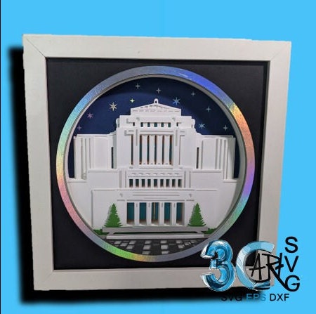 Cardston Alberta Canada LDS Temple 3D Shadow Box