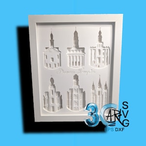 Caja de sombras 3D del Mandala del templo pionero histórico