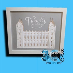 Salt Lake City Tempel Side View Mandala 3D Schattenbox