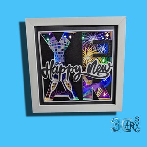 Bonne année 3D Shadow Box