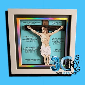 Jesus Christus am Kreuz 3D Schattenbox