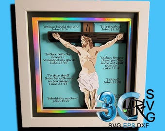Jesucristo en la cruz (caja de sombras 3D)