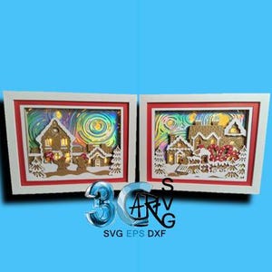 Cajas de sombras 3D de 8 x 10 pulgadas con diseño de la noche estrellada de jengibre