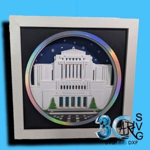 Cardston Alberta Canada LDS Temple 3D Shadow Box