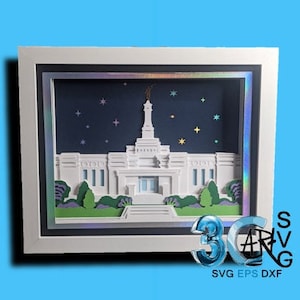 Caja de sombras 3D del templo de Detroit, Michigan