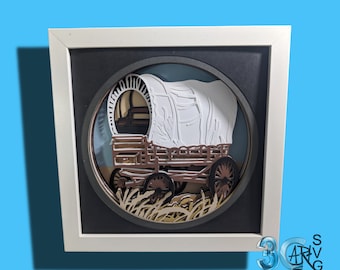 Covered Wagon Shadow Box