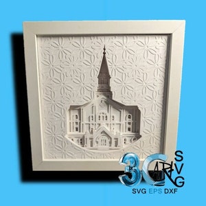 Caja de sombras 3D Mandala del templo de Taylorsville Utah