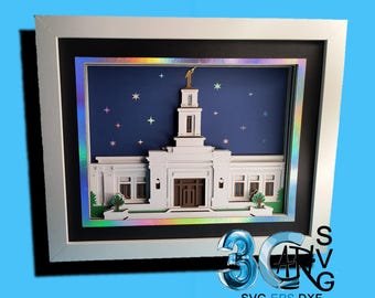 Oklahoma City, Oklahoma LDS Temple 3D Shadow Box