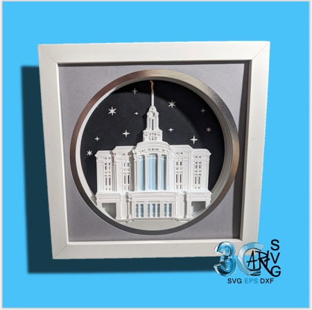 Payson Utah LDS Temple 3D Shadow Box