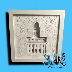 Caja de sombras 3D Mandala del templo de Nauvoo Illinois