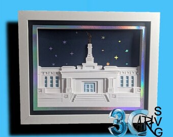 Edmonton Alberta Canada Temple 3D Shadow Box