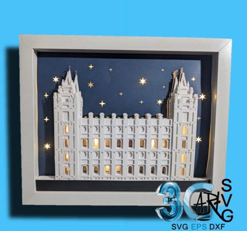 Salt Lake City Side View LDS Temple 3D Shadow Box - Etsy