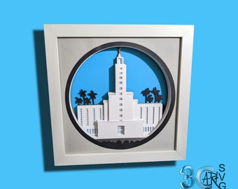 Los Angeles Temple 3D Shadow Box