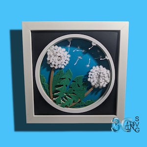 Twee 3D Paardebloemen Shadow Box