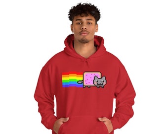 Custom Cute Anime Manga Videogame Personalized Gamer Nyan Cosplay Kawaii Poptart Neko  Unisex Heavy Blend Different Colors You Choose!