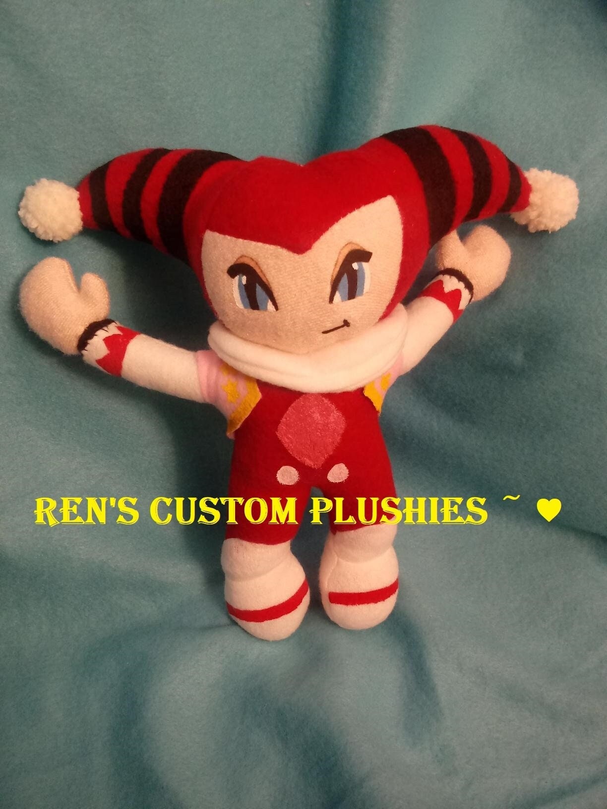 Custom Plush Just Like Dark Sonic the Sonic X the Dark Brotherhood Inspired  by funmade Handmade Fro Mthe Drawing to Order. 