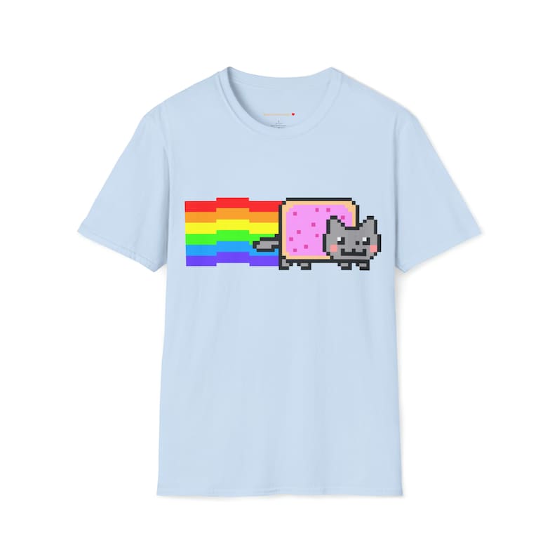 Custom Cute Kawaii Anime Manga Videogame Personalized Gamer Nyan Cosplay Kawaii Poptart Neko Unisex Shirt Different Colors You Choose! Light Blue