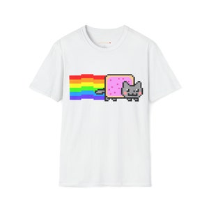 Custom Cute Kawaii Anime Manga Videogame Personalized Gamer Nyan Cosplay Kawaii Poptart Neko Unisex Shirt Different Colors You Choose! White