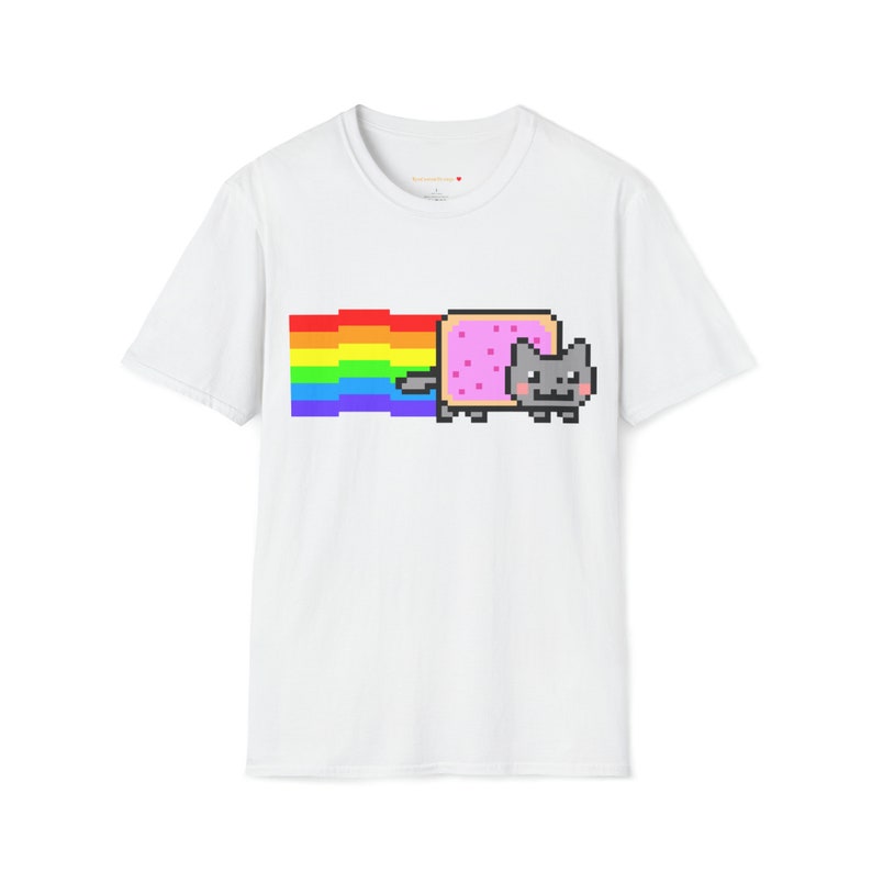 Custom Cute Kawaii Anime Manga Videogame Personalized Gamer Nyan Cosplay Kawaii Poptart Neko Unisex Shirt Different Colors You Choose! White