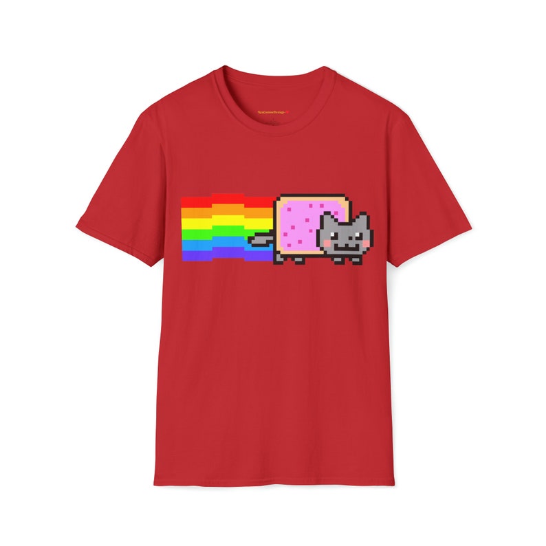 Custom Cute Kawaii Anime Manga Videogame Personalized Gamer Nyan Cosplay Kawaii Poptart Neko Unisex Shirt Different Colors You Choose! Red