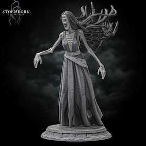Banshee 3D Printed Model: Unpainted Miniature (32mm/75mm)