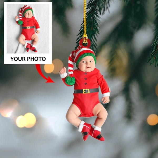 Custom Photo Ornament, Christmas Ornament, Acrylic Ornament, Baby Photo Ornament, Christmas Tree Hanger, Family Photo Ornament, Xmas Decor