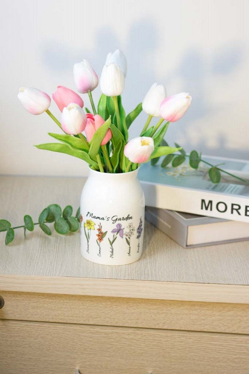 Personalized Grandma's Garden Vase, Custom Birth Month Flower Vase, Custom Grandkids Name, Mothers Day Gifts For Mama, Nana, Mimi image 3