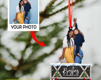 thumbnail interactive-video image 1 of Personalized Bestie Forever Acrylic Ornament Custom Friend 1 of 10