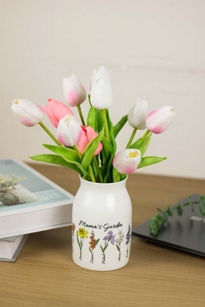 Personalized Grandma's Garden Vase, Custom Birth Month Flower Vase, Custom Grandkids Name, Mothers Day Gifts For Mama, Nana, Mimi image 7