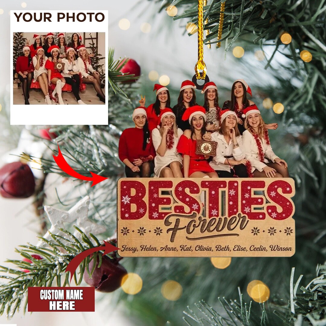 Personalized Besties Forever Ornament, Friendship Christmas Ornament ...