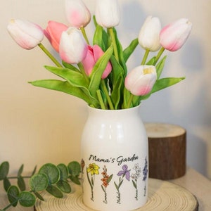 Personalized Grandma's Garden Vase, Custom Birth Month Flower Vase, Custom Grandkids Name, Mothers Day Gifts For Mama, Nana, Mimi image 6