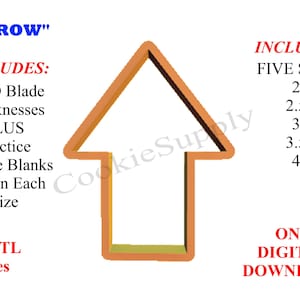 ARROW Cookie Clay Fondant Cutters Reusable Practice Blanks .stl Files Instant Download ONLY