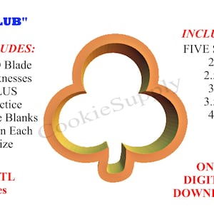POKER CLUB Cookie Clay Fondant Cutters Reusable Practice Blanks .stl Files Instant Download ONLY