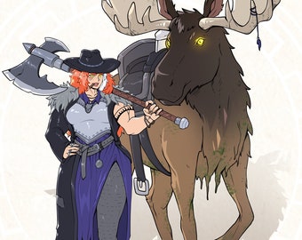 Custom Dnd Character Art with Mounts/Familiars Commission Custom DND Character  Dungeons & Dragons Character Art RPG Character Design
