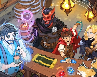 DND, Group Commission Art Gift, Baldurs Gate Commissions, Fantasy Character Commission, Dungeon and Dragons, Character Sheet
