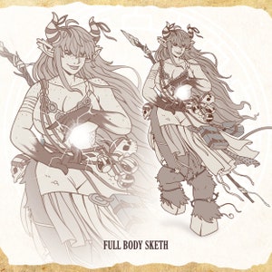Custom DND Sketch Portrait Commission Personalized Dungeons & Dragons Character Fantasy Art TTRPG Character Design Baldur's gate