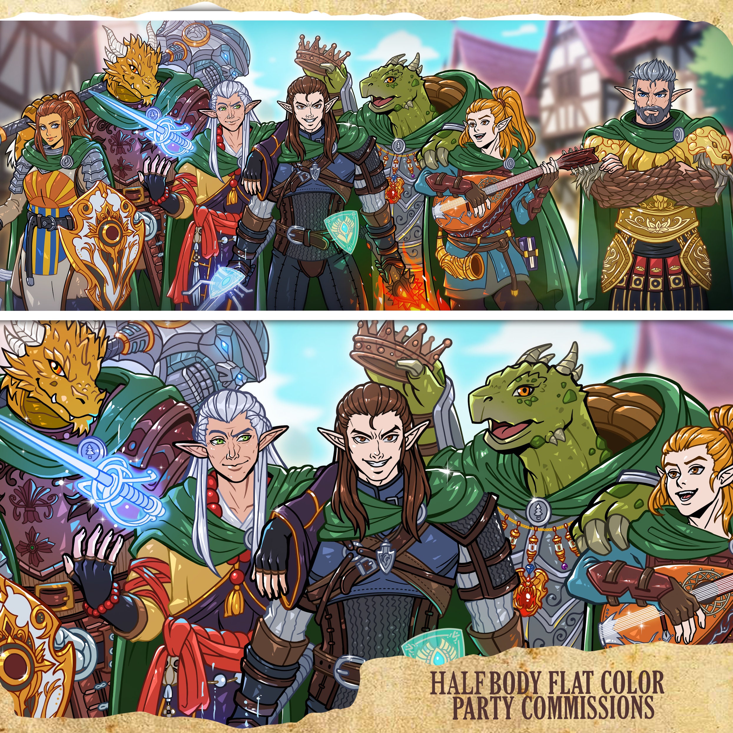 Dnd Party Art Commission Personalize Gift DND Portrait Dnd Group ...