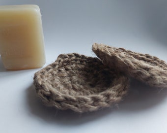 2 tawashis sponges, reusable and washable, recycled sponges, handmade sustainable and ethical, ecological and minimalist