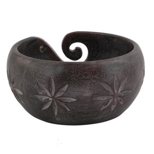 Handmade Wooden Yarn Bowl – Large Yarn Holder for Knitting & Crocheting | Yarn Storage Bowl Gift for Knitters Crafters
