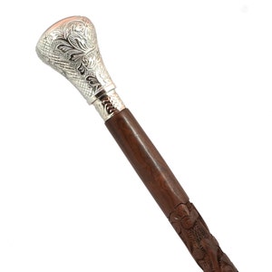 Personalized Walking Stick Engrave Name, Handmade Solid Brass Handle Wooden Victorian Walking Cane, Father&#39;s day Gifts, Vintage Cane