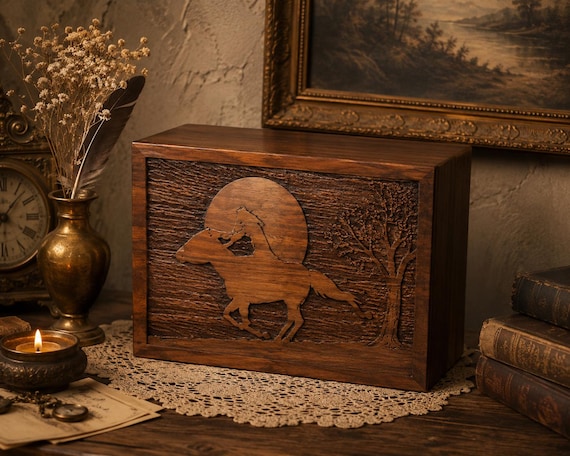Handmade Wooden Urn Box For Adult Ashes | Wood Cremation Urns For Male and Female | Decorative Funeral Urns | Large Urns | Burial Urns