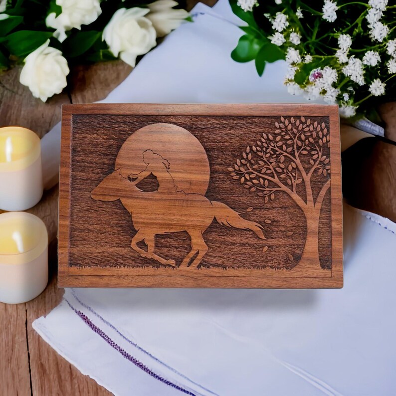Handmade Wooden Urn Box For Adult Ashes | Wood Cremation Urns For Male and Female | Decorative Funeral Urns | Large Urns | Burial Urns image 1