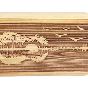 Handmade PineWood  Cremation Urn for Funeral-Wooden Memorial Urn for Ashes-Custom Engraved Urn for Human Ashes-Burial Wood Memorial Box
