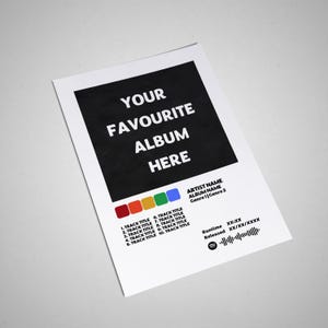 Personalised Digital Album Cover Poster - Choose ANY Album - Custom Music Poster - Digital Download